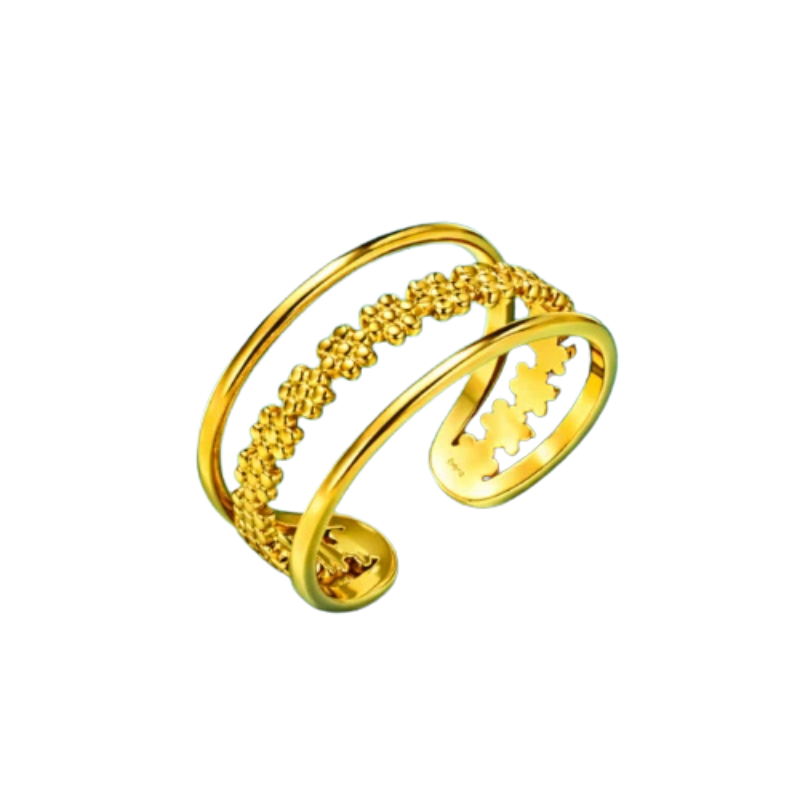 Northgem Gold Plated Hollow Flower Artificial Ring - Image 4