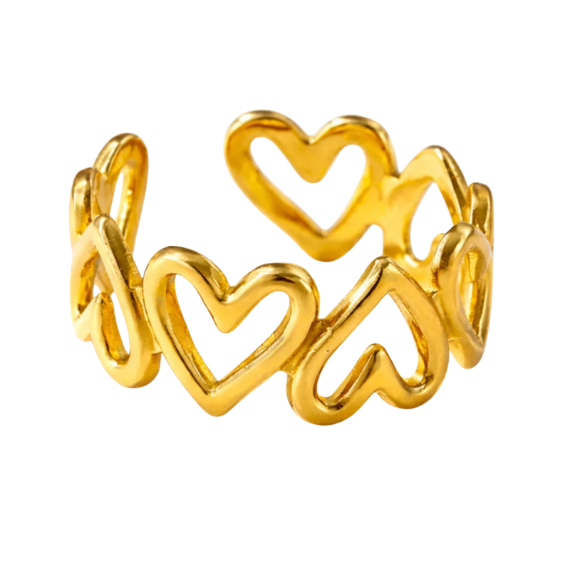 Northgem Gold Plated Hollow Heart Artificial Ring - Image 2