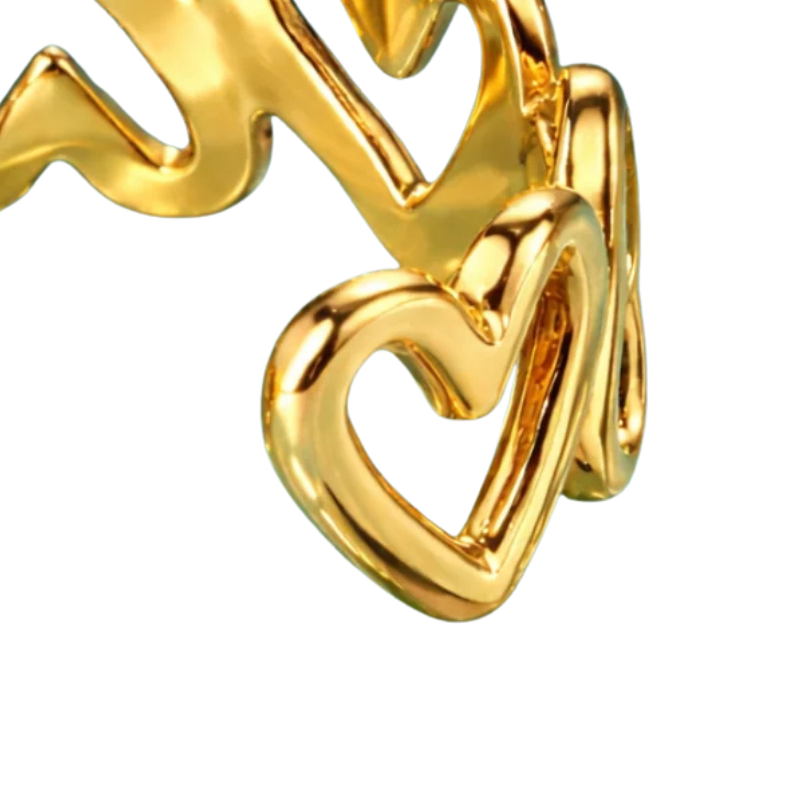 Northgem Gold Plated Hollow Heart Artificial Ring - Image 4