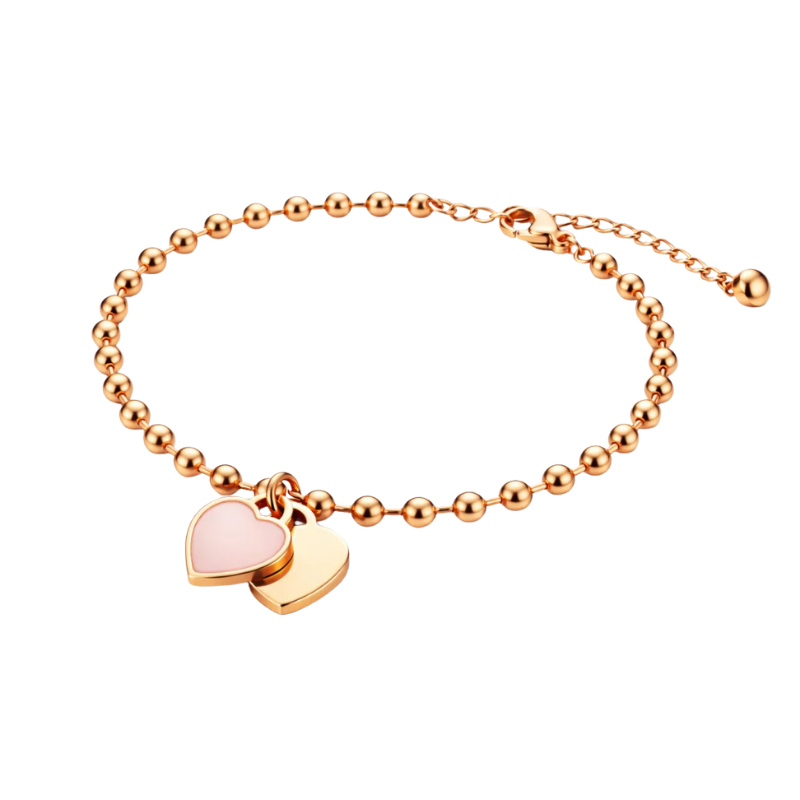 Northgem Gold Plated Heart Zircon Tennis Artificial Bracelet - Image 3