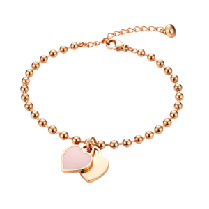 Northgem Gold Plated Heart Zircon Tennis Artificial Bracelet