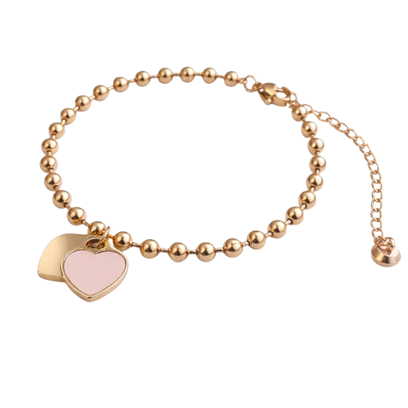 Northgem Gold Plated Heart Zircon Tennis Artificial Bracelet - Image 2