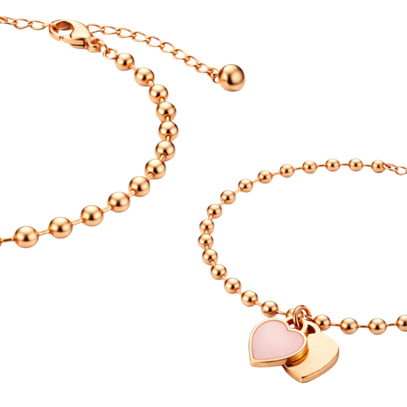 Northgem Gold Plated Heart Zircon Tennis Artificial Bracelet - Image 4