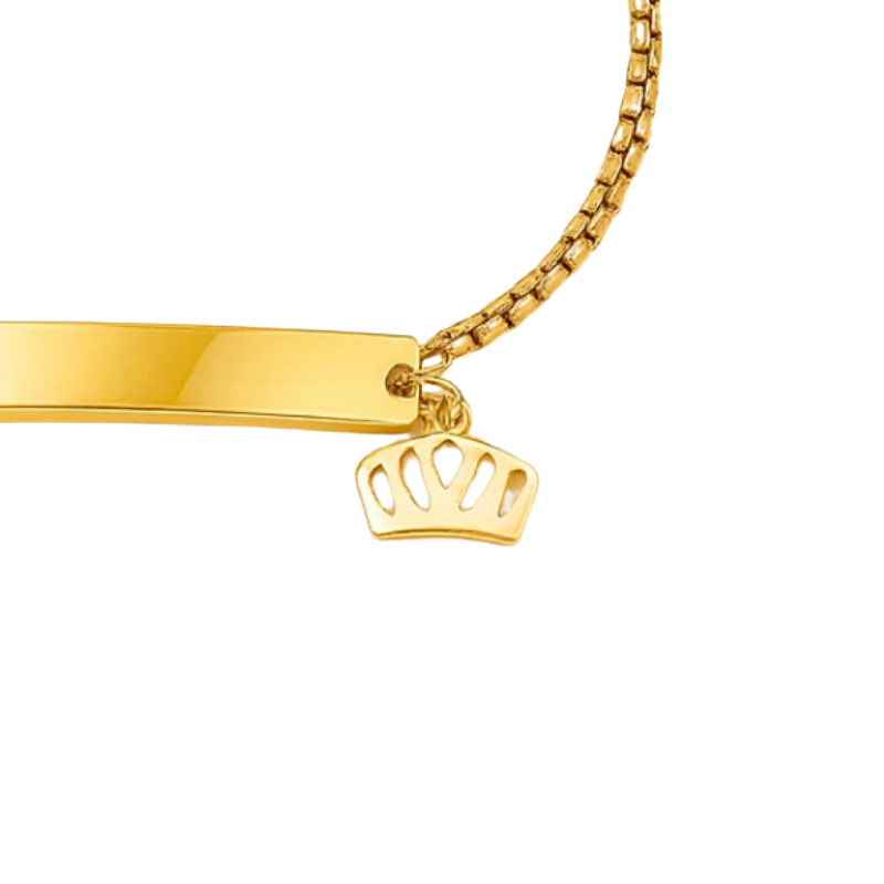 Northgem Gold Plated Crown Charm Curved Strip Adjustable Artificial Bracelet - Image 4